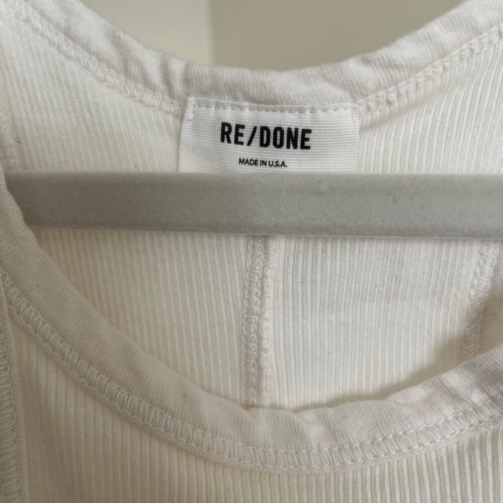 Re/Done Ribbed White Tank - Picture 4 of 5